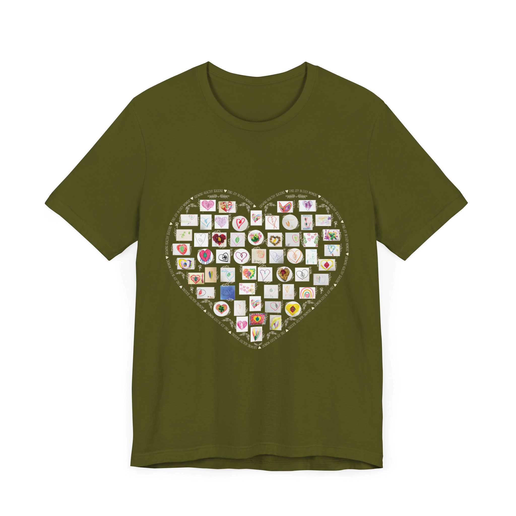 GHS-Hearts-and-Leaves-T-Shirt-Adults-Olive-Front